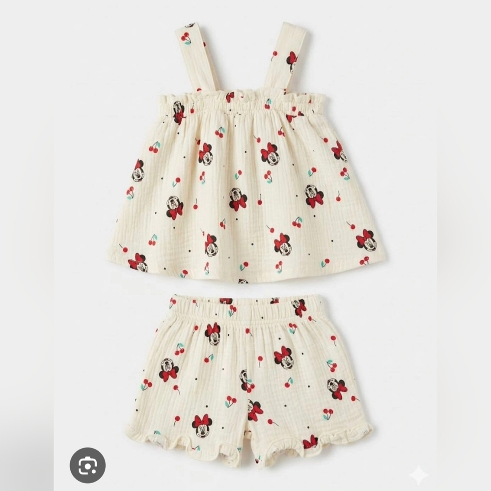 Disney Cream Minnie Mouse Cherry Skort Set
